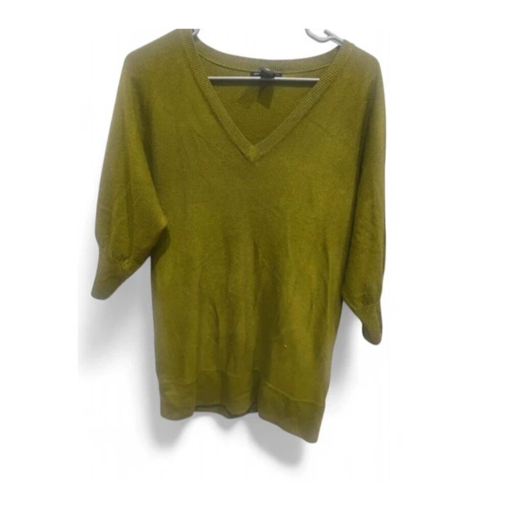 New York & Company Women’s Olive Green V-Neck Tunic Sweater Size XS